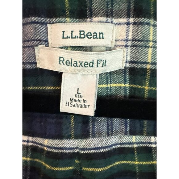 L.L. Bean Womens Scotch Plaid Flannel Shirt Large Zip Hoodie Jacket Tartan Blue - Picture 2 of 7